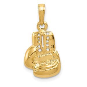 14k Yellow Gold 2D Boxing Glove Pendant